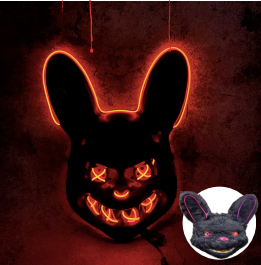 MASCARA DE OSO Y CONEJO LED HALLOWEN DIS