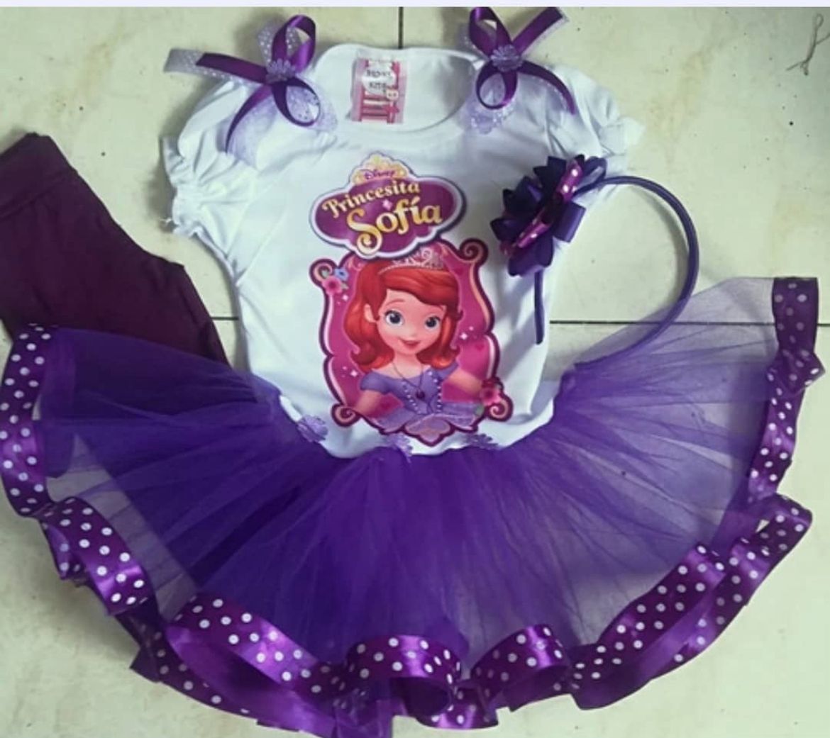 Conjunto Vestido Tutu Princesa Sofia
