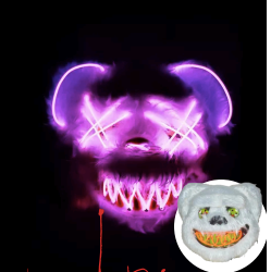 MASCARA DE OSO Y CONEJO LED HALLOWEN DIS