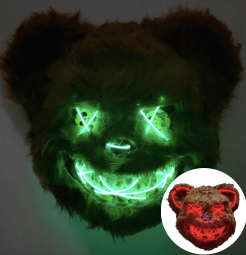 MASCARA DE OSO Y CONEJO LED HALLOWEN DIS